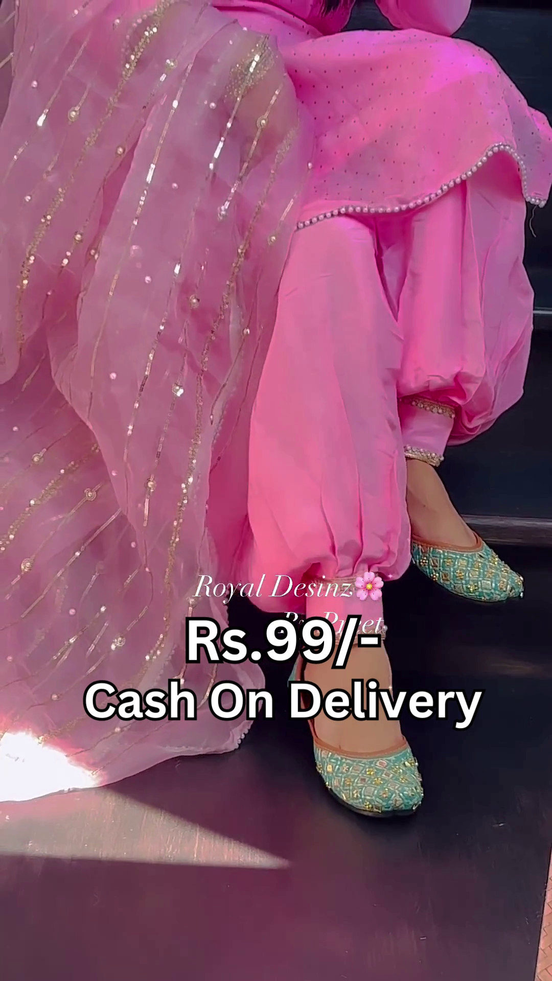 Rose Blush Silk Patiala Suit with Pearl-Bordered Dupatta