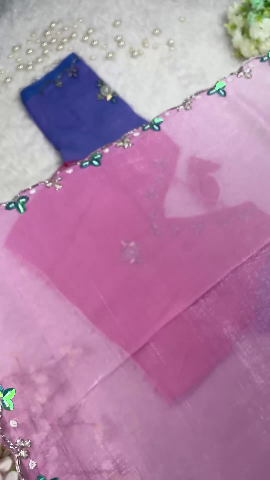 Summer Pastel Chanderi Silk Blouse & Ombré Scalloped Dupatta Collection