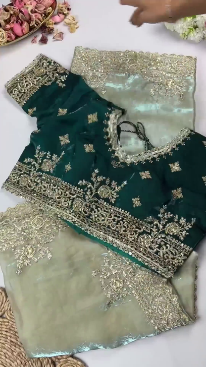 Royal Velvet Heritage Blouse and Shimmer Saree Collection