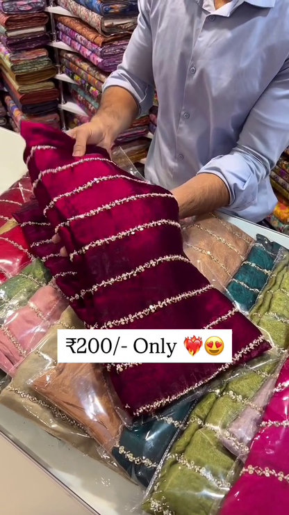 Opulent Wine Velvet Saree with Shimmering Lace Detailing