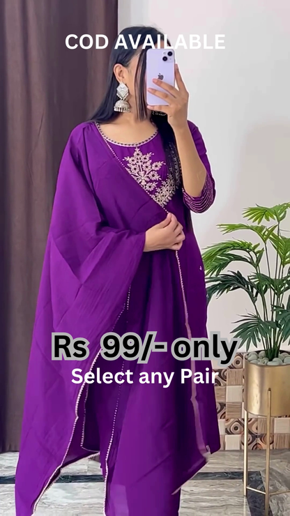 Golden Mustard Suit with Floral Organza Dupatta